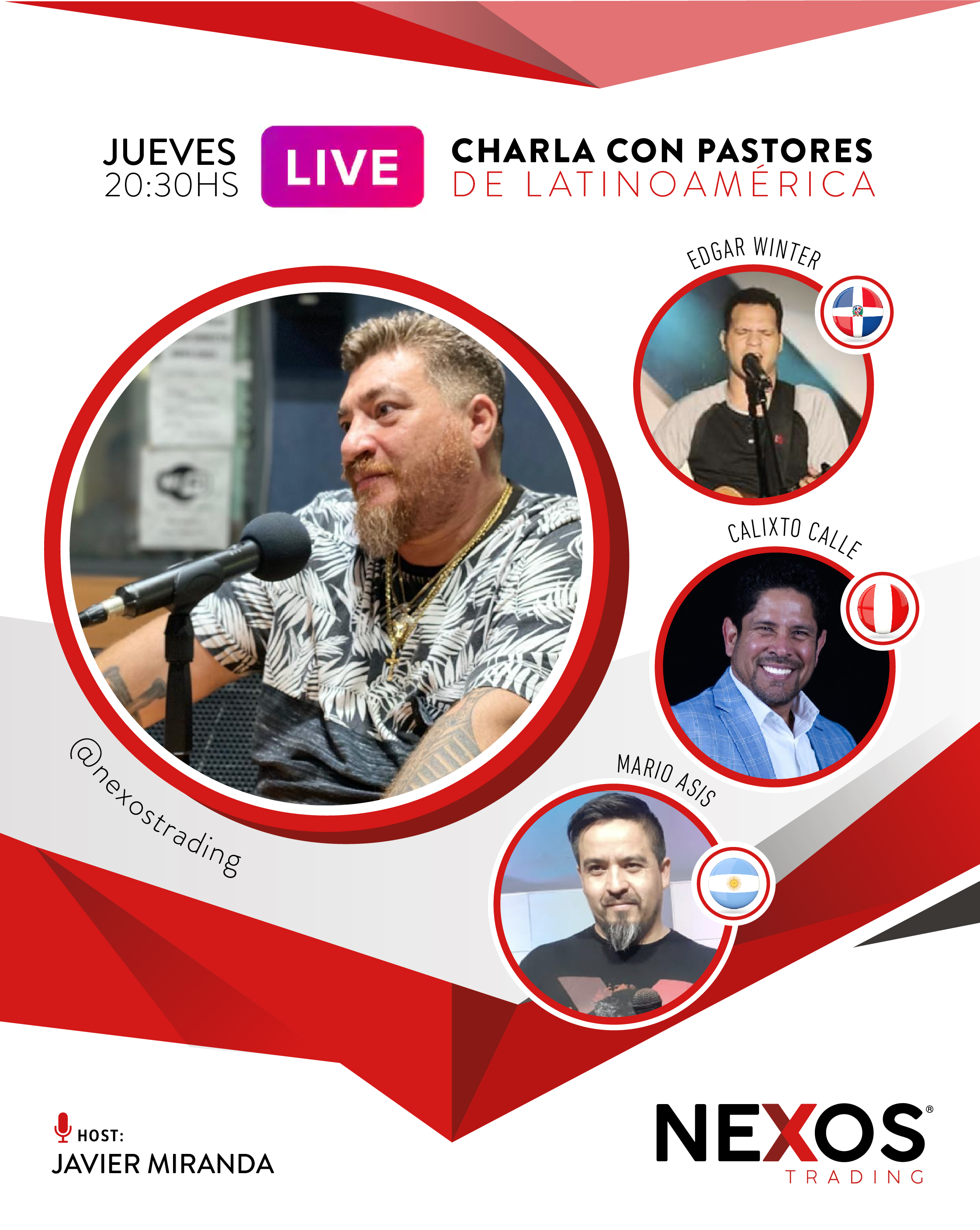 Nueva charla en vivo con pastores de Latinoamérica.